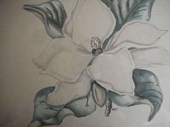 Mid Century Modern Vintage Flower Original Art Artist Farmhouse Decor Picture