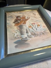 Mary Ramsey Bears Catching Butterflies Original Acrylic On Canvas Painting