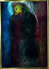 JAMALI | SIGNED RARE BEAUTIFUL LARGE 1988 EARLY FRESCO TEMPURA OIL | 80″ X 58″ |