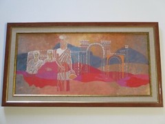 Original Tempera Painting ANCIENT GREECE Ukrainian Berezhnaya Vintage MODERNIST