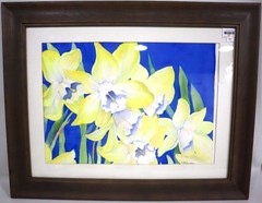 Ann Preston (Maryland 1947-2023) „Trumpets of Spring“ Original Watercolor 23×29