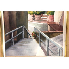 Vintage Annapolis State House Watercolor Signed Michelle Lemay Flesher