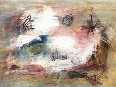 Original Abstract Expressionism 9X12 Paper Warm Tones Modern Handmade Signed 16