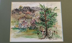 Framed Matted Signed Original Landscape Watercolor Painting 14″ x 11″