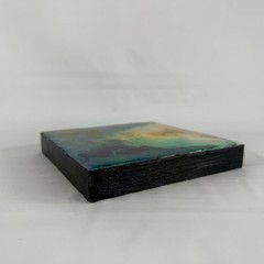 Original Abstract Art Acrylic Glossy Resin Tracy Eau Claire on Wood 6″ x 6″