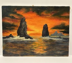 Original Oil Painting Cannon Beach Oregon Coast Painting Seascape Art Signed
