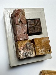 Antique Calligraphy Poetry Scholar China Japan Korean Collection Box Chops Stone