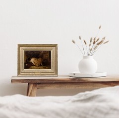 19th Century European Bedroom Scene „Le Suicide“ Artists Death Oil On Panel
