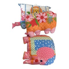 Vintage Plush Pillow Circus Train Wall Decor Nursery Baby Elephant Giraffe