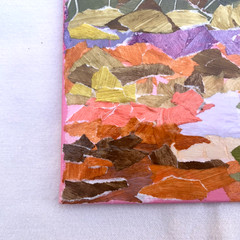 10’x8′ Original Painting Abstract Landscape Acrylic Collage Canvas Board -Signed