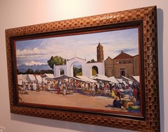 Sergio Ladron De Guevara Original Oil Painting „Market Day“ 2002 Large Excellent