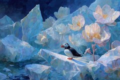 Leonid Afremov GLACIERS GARDEN Oil Painting 30″x24″ by Official Studio GICLEE