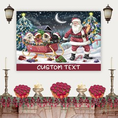 Chow Chow Dog Canvas .75″ Personalized Digital Painting Christmas NWT