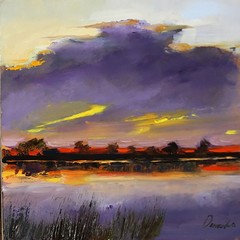 UKRAINE LANDSCAPE Oil painting contemporary 8×8 UKRAINE