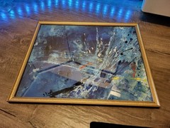 Marvelous Framed Masterpiece Outsider Art Abstract Acrylic Canvas Work