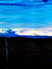 LOVELESS – “MIDNIGHT HORIZON“ abstract original acrylic on canvas 11 X 14 COA
