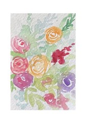 ACEO Painting By Kenna Watercolour Flowers 2.5” X 3.5” Signed Original ÀTC