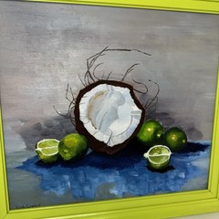 Original Oil Painting “Put The Lime In The Coconut” Tropical Still Life 24×22