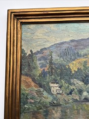 ANTIQUE AMERICAN IMPRESSIONIST PAINTING LANDSCAPE INDIANA CALIFORNIA KENNEDY