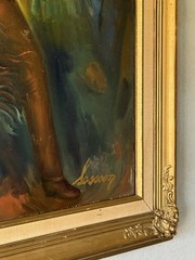 SASSOON ANTIQUE SPANISH DANCE OIL PAINTING VINTAGE FLAMENCO DANCER SPAIN 1960