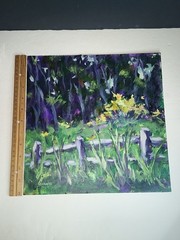 Medium Square Original Art Signed S Chaples Summer Meadow Ready To Frame
