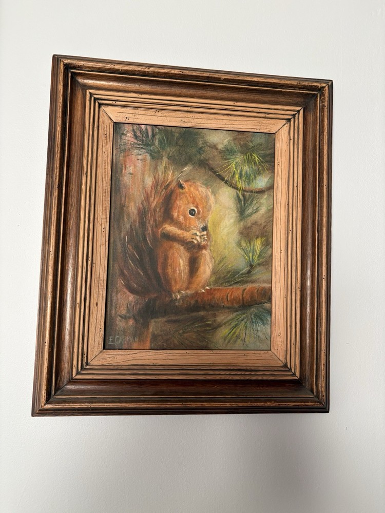 Squirrel in a tree painting! Grandma chic decor!