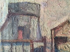 VINCENT VAN GOGH ? PARIS MONTMARTRE WINDMILL POST-IMPRESSIONISM OIL SIGNED 19TH