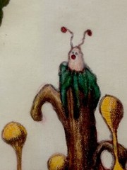 Original Oil Pastel Fantasy Landscape Donna Crotchett 1980 Signed Matted/Framed