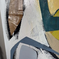 Beto Mejia Original Modern Abstract Expressionist Art Painting Collage
