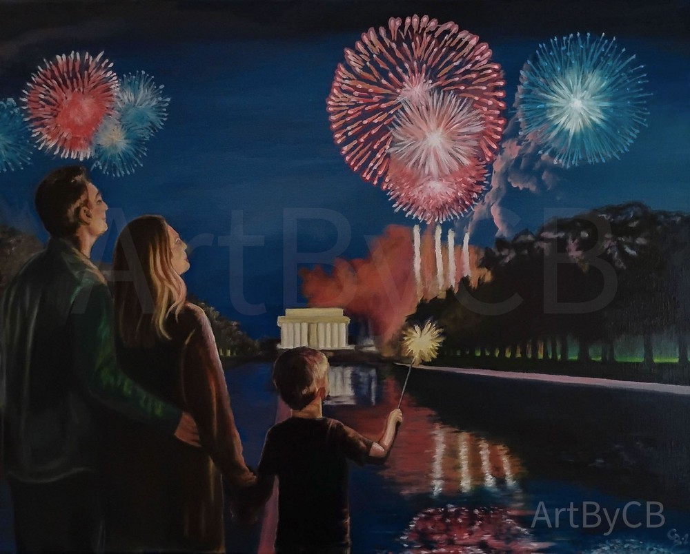 Patriotic Summer Original Painting America 250