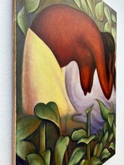 Diego Rivera (Handmade) Oil On Canvas Painting Signed & Stamped 20 X 28 inches
