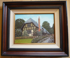 EUGENE SCHMIDT, LISTED SANTA BARBARA CALIFORNIA, HEREFORD ENGLAND LANDSCAPE OIL