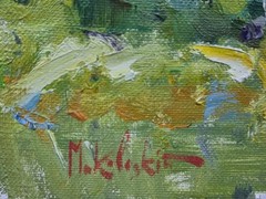 Green Summer Landscape Oil Painting Original Nature Wall Art Signed Canvas COA