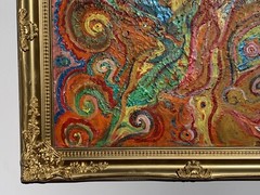 Textured Abstract Painting on Canvas by Serg Graff, „Magical Friends“, COA