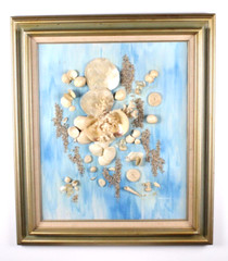 Seashells Still Life Vintage Oil Painting On Canvas Signed Sherry Jones