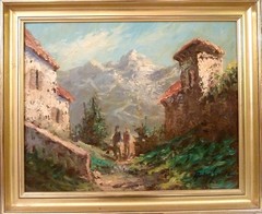 ARLING GADE! MOUNTAIN LANDSCAPE WITH FIGURES