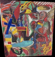 Ronald D. Moody Painting “Blue Form” 1988