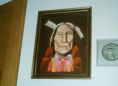CHEYENNE Mona Lisa CHIEF WOLF ROBE LIFE-SIZE PORTRAIT ON CANVAS PAHASKA