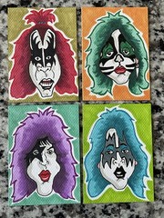 KISS CARD – ACEO – Art Sketch 2.5 X 3.5 Rock Music Painting Simmons Drawing