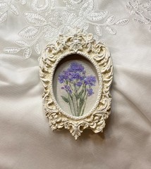 Forget-me-not Flowers Original Oil Painting | Blue Flower Art | Plants Vintage