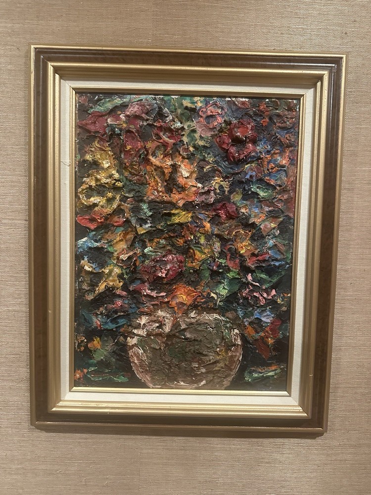 B DELANEY Signed Painting Floral Signed ‘70; 17×21 Framed