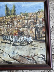 Morris Katz 1973 Original Oil Painting Western Wall Jerusalem Signed Judaica