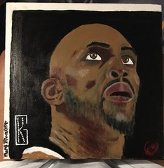 Original wall art of former Boston Celtic Kevin Garnett