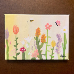 Florally Lit (Acrylic Contemporary Painting)