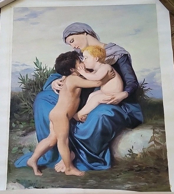 Copy of the oil painting „Fraternal Love“ on canvas. 24 3/8″ × 19 1/2″