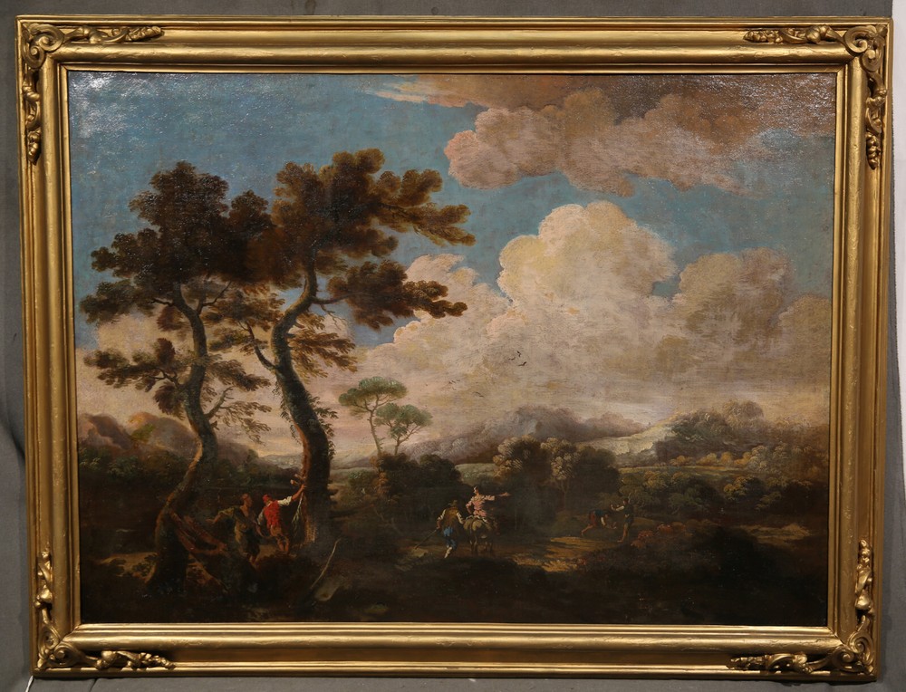 Rococo Neo-Classic Baroque Style Beautiful Italian Landscape with Figures