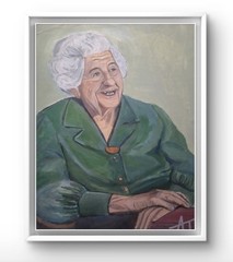 Contemporary Elderly Woman Acrylic 9×12 Canvas Paper Painting