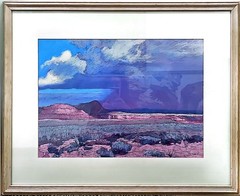Mary Silverwood Framed Desert Landscape Art Print Large 31×39 Southwest Matted