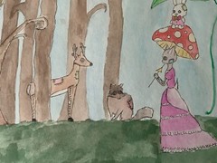 Original watercolor painting by Evita 8y Lithuania unique unframed girls room