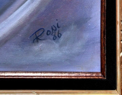Roni Shermon Ramos (Signed: Roni), 1986 Abstract Painting on Canvas, Well Framed